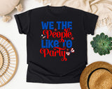 We The People Like To Party Blue graphic tee in Black
