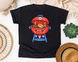 Patriotic Barbecue Grill graphic tee in Black