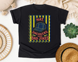 Hat Sneakers And Dad Jokes graphic tee in Black
