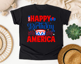 Happy Birthday America White graphic tee in Black