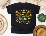 Backpacks Smiles And School Vibes graphic tee in Black