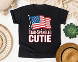 Star Spangled Cutie White 2 graphic tee in Black