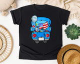Patriotic Blue Truck graphic tee in Black
