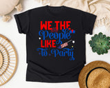 We The People Like To Party Blue 2 graphic tee in Black