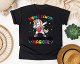 Middle School Teachers Are Magical Unicorn Graphic Tee graphic tee in Black