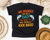We Hooked The Best Dad graphic tee in Black