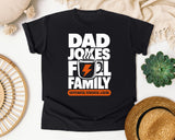 Dad Jokes Fuel Family White graphic tee in Black