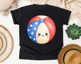 Patriotic Beach Ball graphic tee in Black