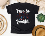 Free To Sparkle White graphic tee in Black