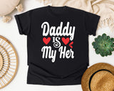 Daddy Is My Hero White 5 graphic tee in Black
