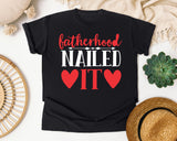 Fatherhood Nailed It White 2 graphic tee in Black