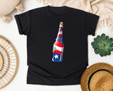 Patriotic Champagne Bottle graphic tee in Black