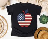 Patriotic Flag Apple graphic tee in Black