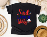 Sweet Land Of Liberty Red 2 graphic tee in Black