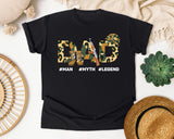 Dad Man Myth Legend Brown graphic tee in Black