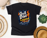 Grill Dad Legend Black graphic tee in Black