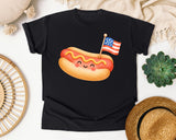Hot Dog With Flag graphic tee in Black