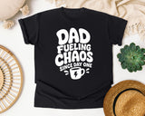 Dad Fueling Chaos Since Day One White graphic tee in Black