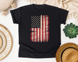 Distressed American Flag graphic tee in Black