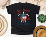 Stars Stripes And Sea Tides Grey 2 graphic tee in Black