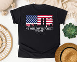 We Will Never Forget Navy 2 graphic tee in Black