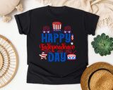 Happy Independence Day Blue graphic tee in Black