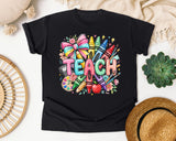 Teach Crayons graphic tee in Black