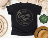 Chief Camping Dad Fire Starter Grey graphic tee in Black
