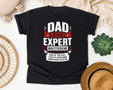 Dad Level Expert Multitasking White graphic tee in Black