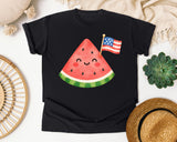 Watermelon With Flag graphic tee in Black