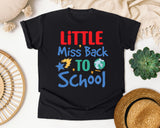 Little Miss Back To School Star graphic tee in Black