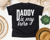 Daddy Is My Hero White 3 graphic tee in Black
