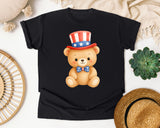 Teddy Bear With Bow Tie graphic tee in Black