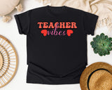 Teacher Vibes Hearts graphic tee in Black