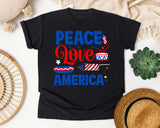 Peace Love America Blue graphic tee in Black