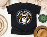 First Day Of School No Probllama Bright Graphic Tee graphic tee in Black