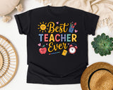 Best Teacher Ever Grey graphic tee in Black