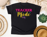 Teacher Mode On Sparkle graphic tee in Black