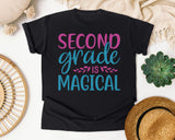 Second Grade Is Magical Script graphic tee in Black