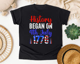 History Began On 4th July 1776 graphic tee in Black