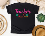Teacher Fuel Floral graphic tee in Black