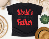 World's Greatest Father Red 2 graphic tee in Black