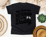 My Favorite Veteran Is My Daddy White graphic tee in Black