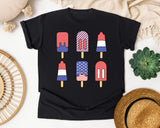 Patriotic Popsicle Set graphic tee in Black