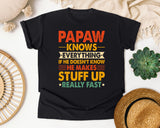 Papaw Knows Everything graphic tee in Black