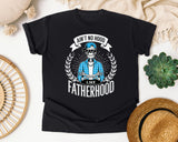 Ain't No Hood Like Fatherhood White 2 graphic tee in Black
