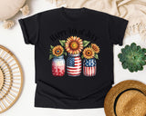 Happy 4th Of July Grey graphic tee in Black