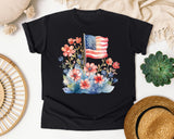 Flag With Flowers graphic tee in Black