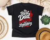 The Best Dad Not Perfect Just Legendary White graphic tee in Black