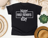 Happy First Father's Day White 2 graphic tee in Black